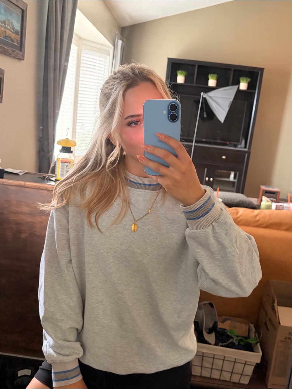 Lululemon Perfectly Oversized Light Gray Crewneck Sweatshirt